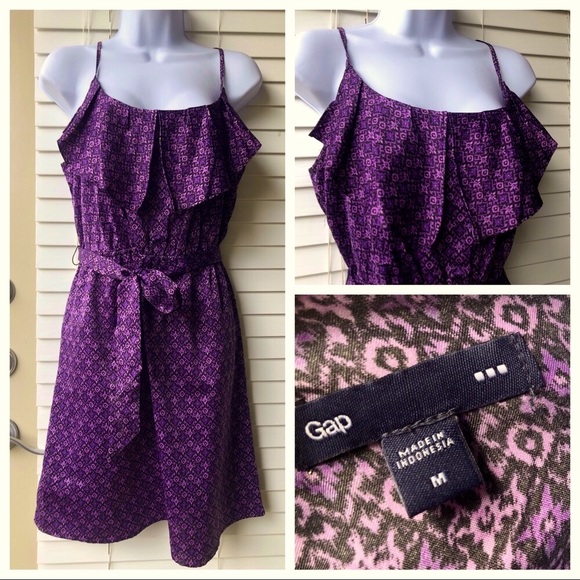 GAP Dresses & Skirts - Gap Silky purple dress spaghetti straps-M